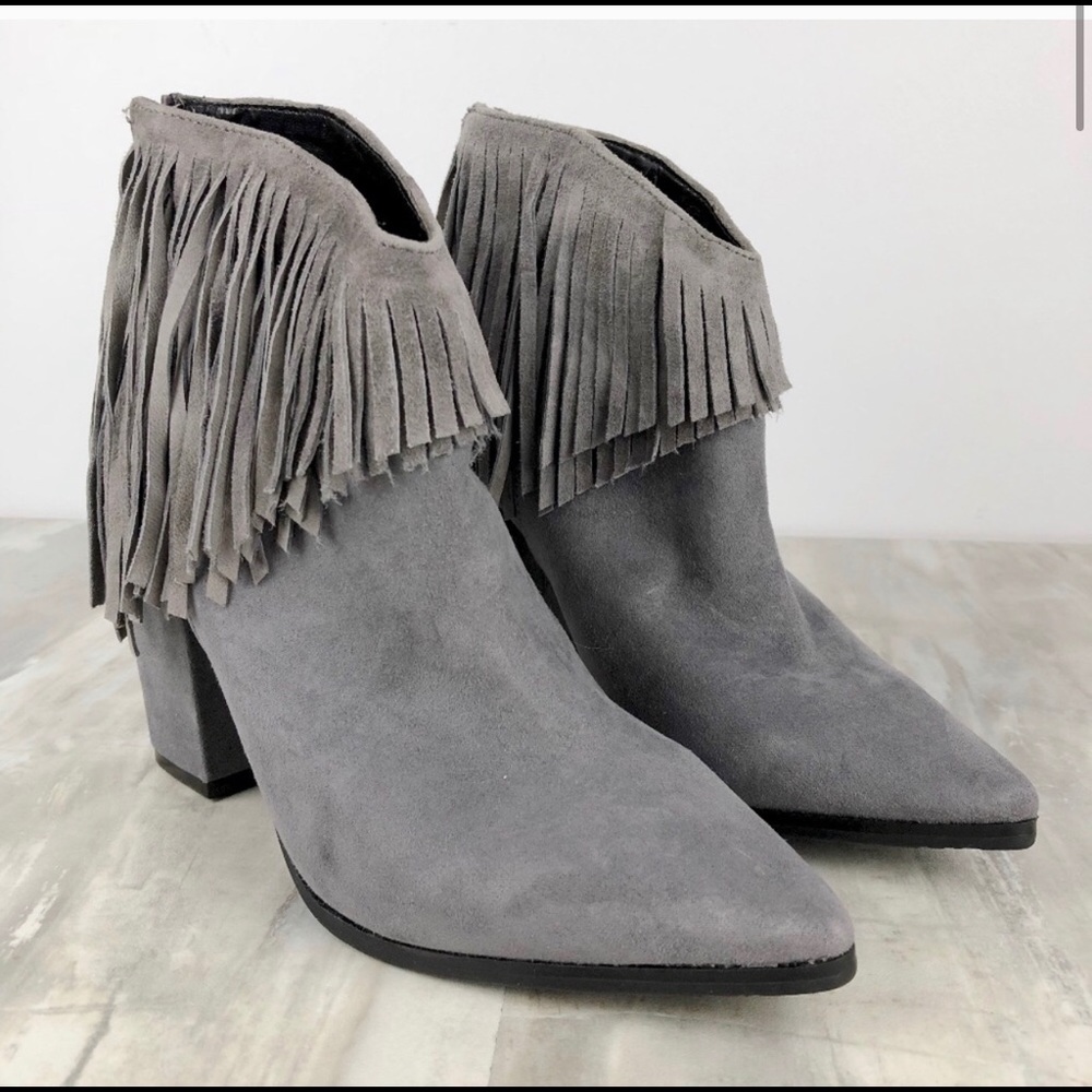 Kenneth Cole Fringe Ankle Boots